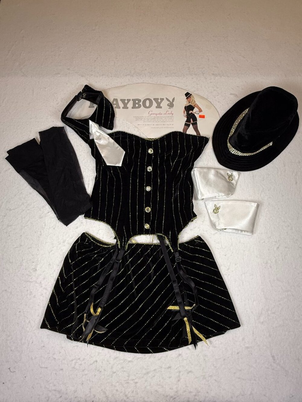 Playboy Sexy Gangsta Lady Costume Size Medium Halloween Vintage Rare Cosplay